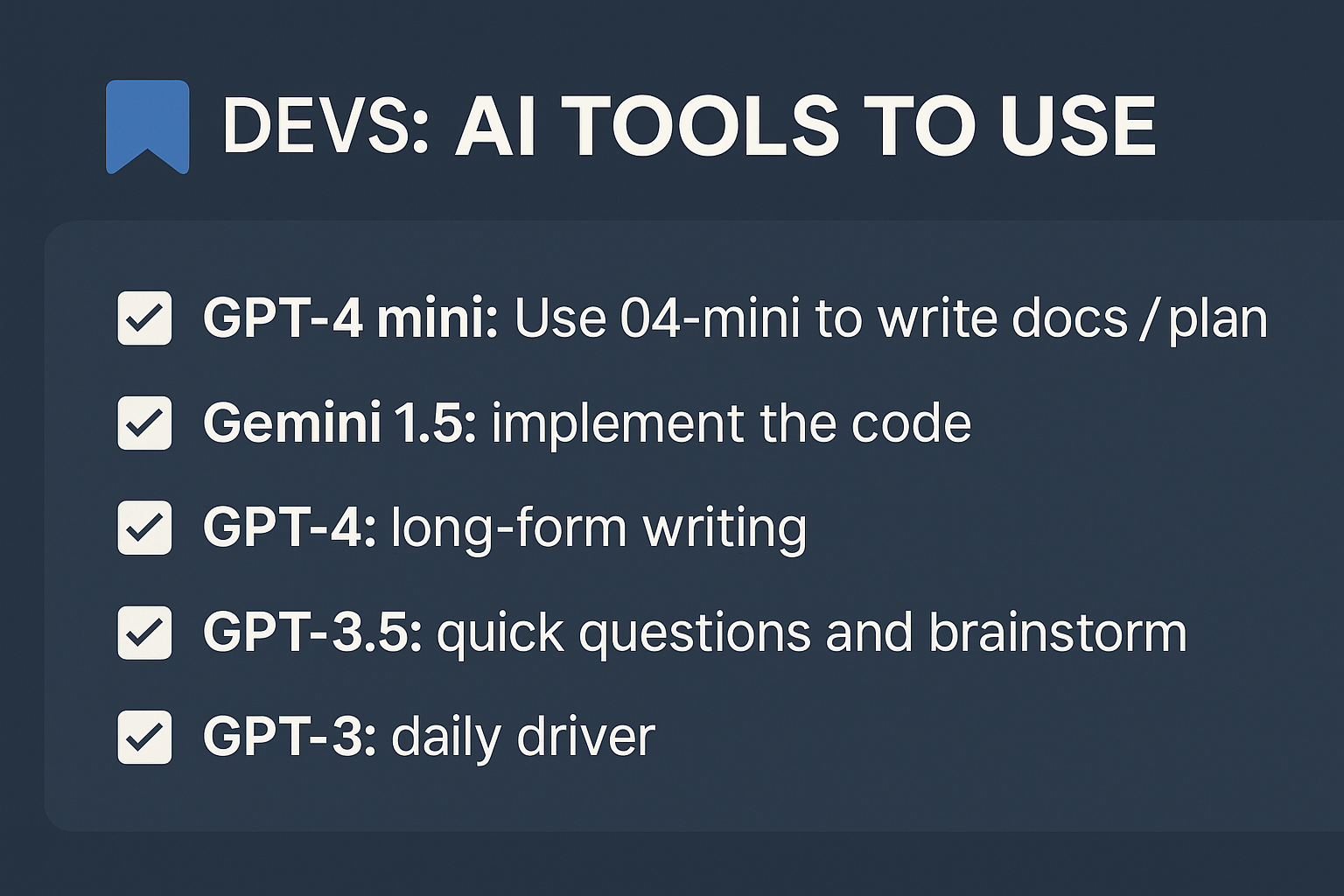 Devs AI Tools to Use