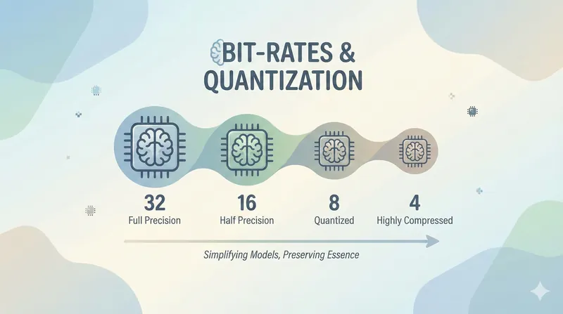 LLM Bit-Rates & Quantization: 32 vs 16 vs 8 vs 4 (what changes, what doesn't)