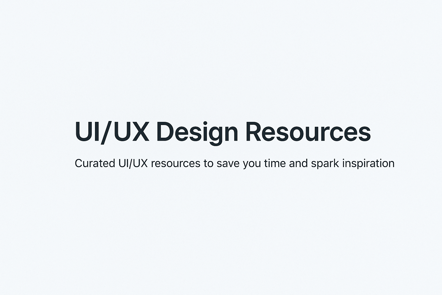UI/UX Design Resources