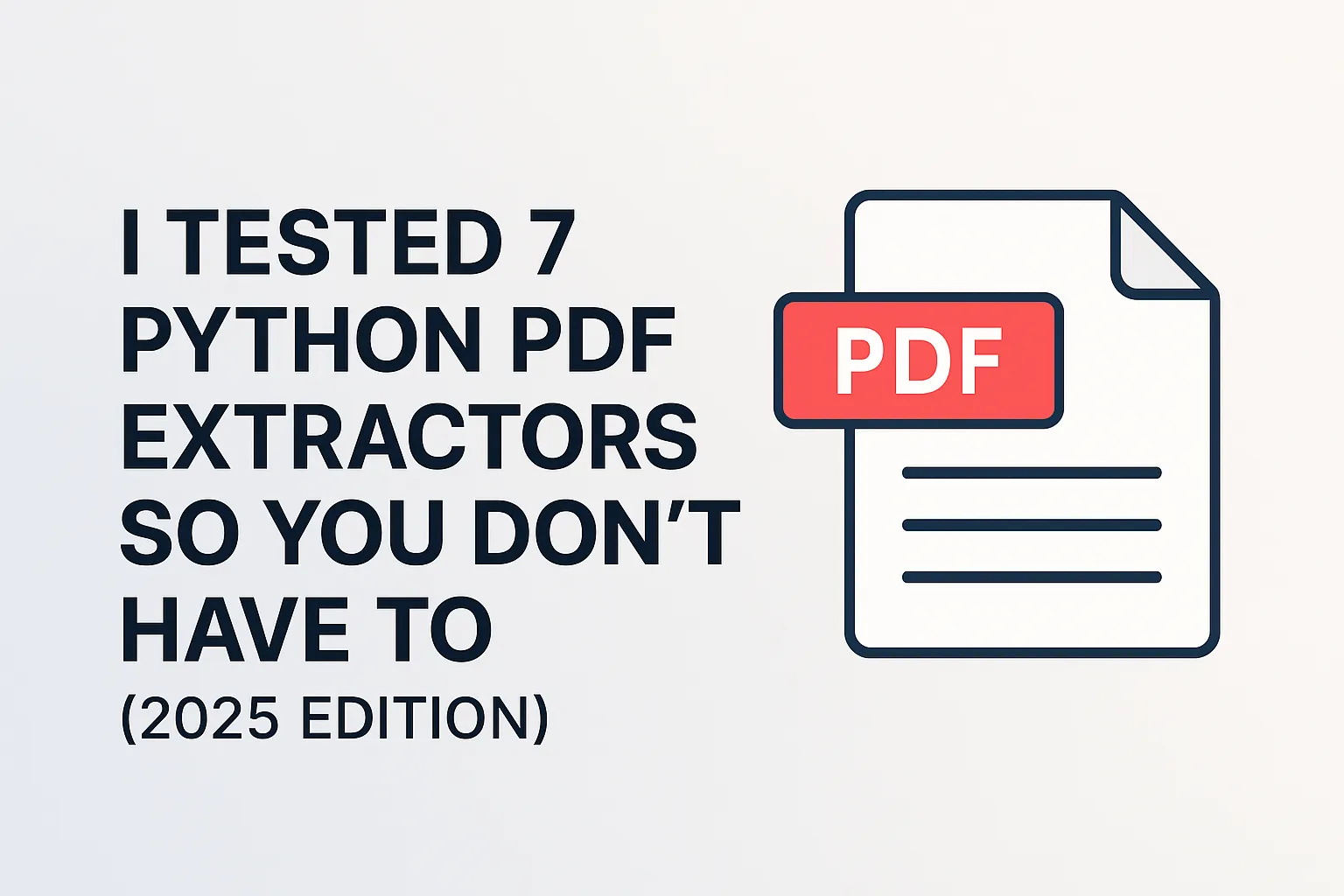 I Tested 7 Python PDF Extractors So You Don't Have To