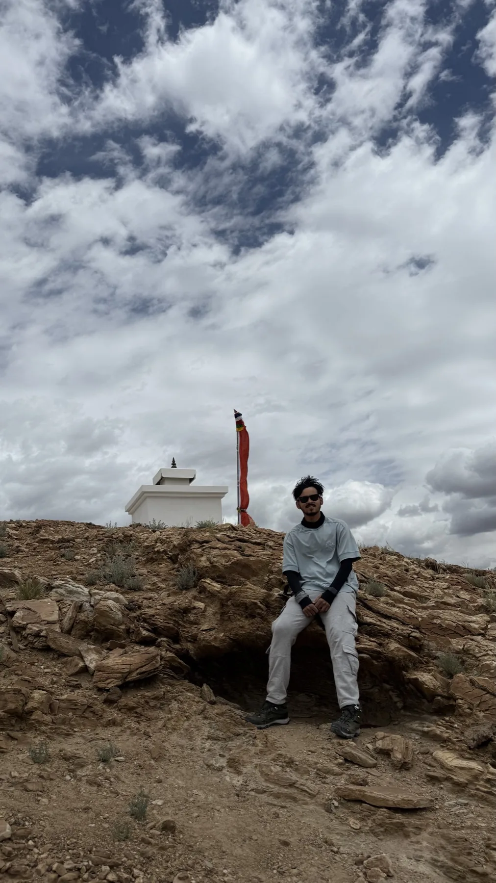 A stupa on the ridge above Hanle village
