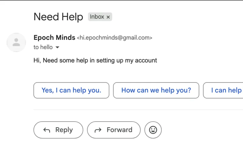 Sent Email Screenshot