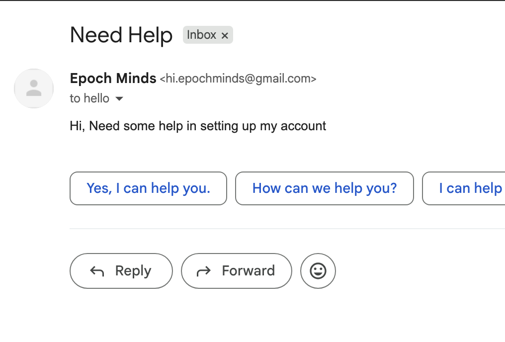 Sent Email Screenshot